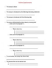 English worksheet: Essay Outline