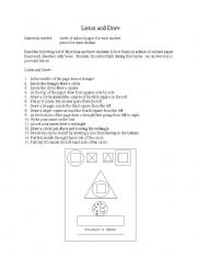 English worksheet: listen and draw