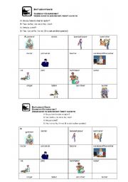 English worksheet: Battleship Game- Occupations using have to and doesnt have to