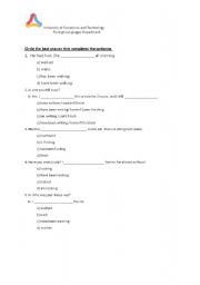 English worksheet: Present Perfect vs Present Perfect COntinuous