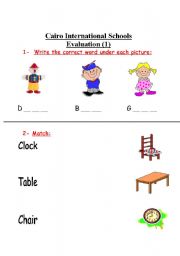 English Worksheet: Evaluation sheets