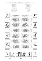 English Worksheet: Sports puzzle