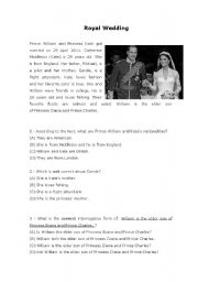 Reading Comprehension - Royal Wedding
