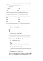 English worksheet: review activity