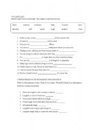 English Worksheet: vocabulary study