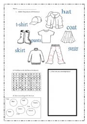 Clothes and colours - ESL worksheet by Dayanna