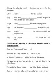 English worksheets: spelling rules - doubling consonants
