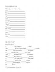 English worksheet: The verb 