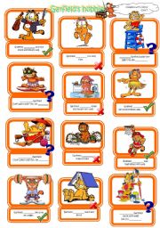 English Worksheet: The verb Can with Garfield