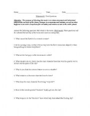 English worksheet: Water World Movie Questions