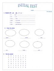 English Worksheet: initial test