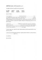 English Worksheet: Complaint Letter