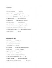 English Worksheet: Preposition practice