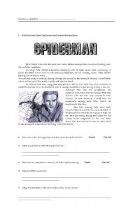 English Worksheet: Spiderman