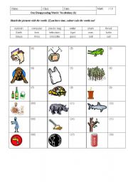 English worksheet: Our Disappearing World: Vocabulary