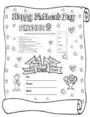 English Worksheet: Fathers Day Poem