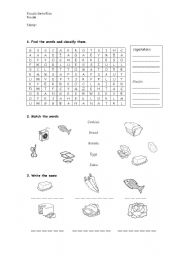 English Worksheet: Food