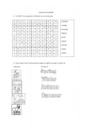 English Worksheet: Seasons and the weather