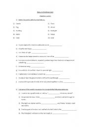 English worksheet: A Christmas carol vocabulary activity