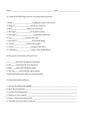 English Worksheet: verb to be gide