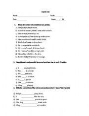 English Worksheet: test english 8 basic