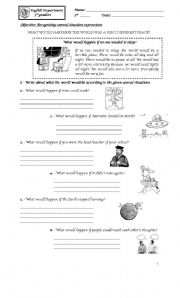 English Worksheet: what would happen