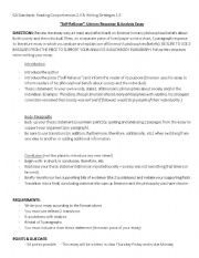 English Worksheet: Self-Reliance: Response to Literature Essay