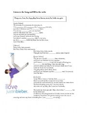 English Worksheet: Justine beiber