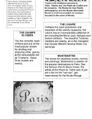 English Worksheet: Write a letter to a friend from Paris!