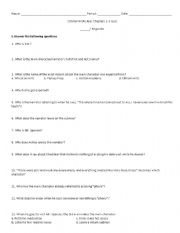 English worksheet: Catcher in the Rye: Ch. 1-3 Quiz