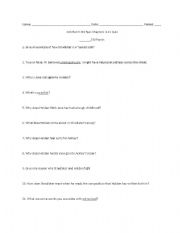 English worksheet: Catcher in the Rye: Ch. 4-11 Quiz