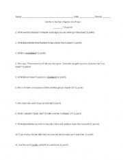 English Worksheet: Catcher in the Rye: Ch. 12-15 Quiz