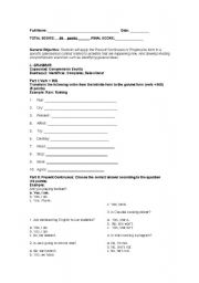 English worksheet: test present continuous