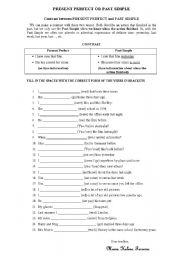 English Worksheet: PRESENT PERFECT and PAST SIMPLE 