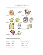 English Worksheet: countable and uncountable nous