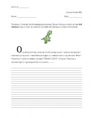 English Worksheet: Story Starters