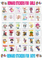 reward stickers for boys and girls 