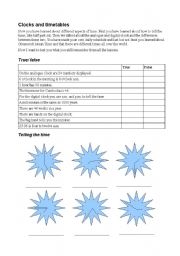 English Worksheet: Clocks and routines