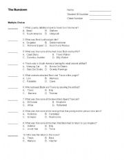 English worksheet: Rundown Quiz