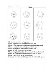 English worksheet: Faces Description game