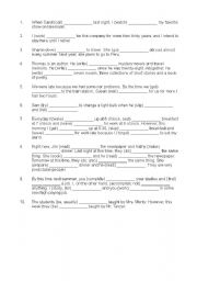 English worksheet: All tense work sheet 1