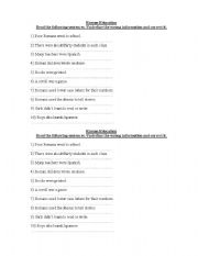 English worksheet: Roman Education