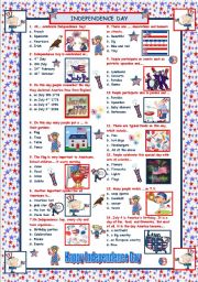 Independence Day Quiz With Answers Esl Worksheet By Maguyre