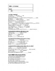 English Worksheet: articles