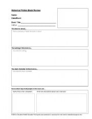 English worksheet: Historical Fiction Book Review