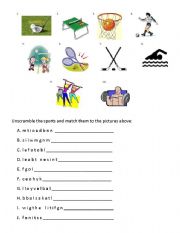 English worksheet: Sports vocabulary 