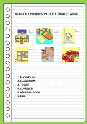 English worksheet: SCHOOL PLACES