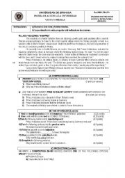 English Worksheet: selectividad preuniversity test