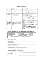 English Worksheet: Review of the future tense 