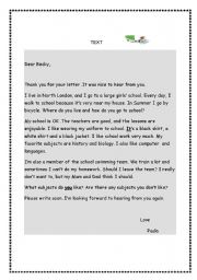 English Worksheet: DEAR BEAKY